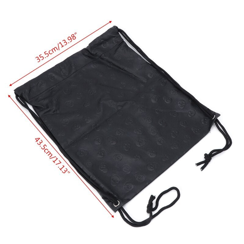 Leather drawstring pocket