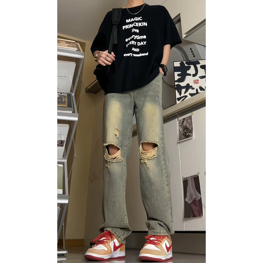 American Retro Washed Jeans For Men