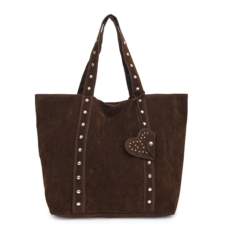 Special-interest Design Rivet Hand-carrying Tote Bag Fashion Commuter Shoulder Underarm Bag