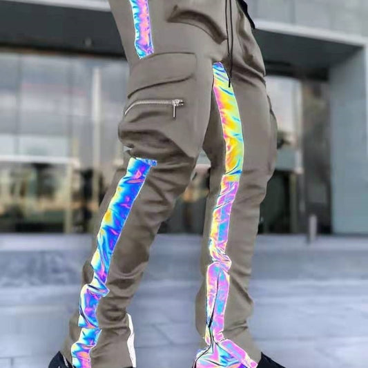 Reflective Strips For Night Running Casual Pants Men's Trousers With Reflective Feet