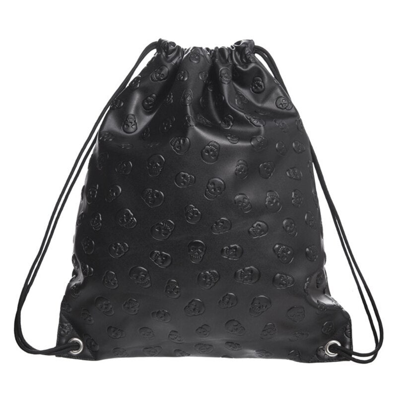 Leather drawstring pocket