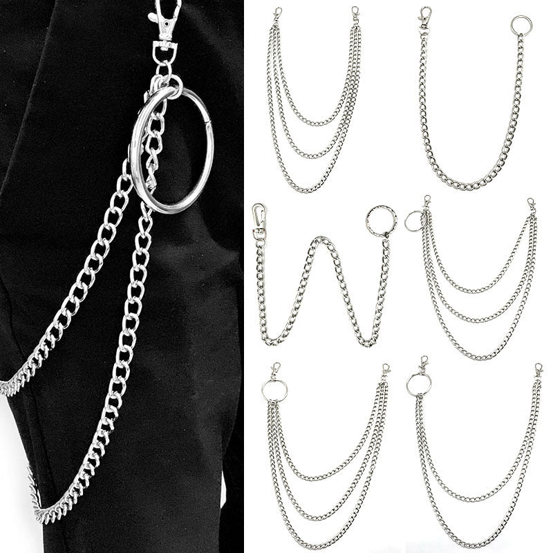 Pants Chain Accessories Double-layer Metal Hip-hop Retro Jeans Hanging Chain