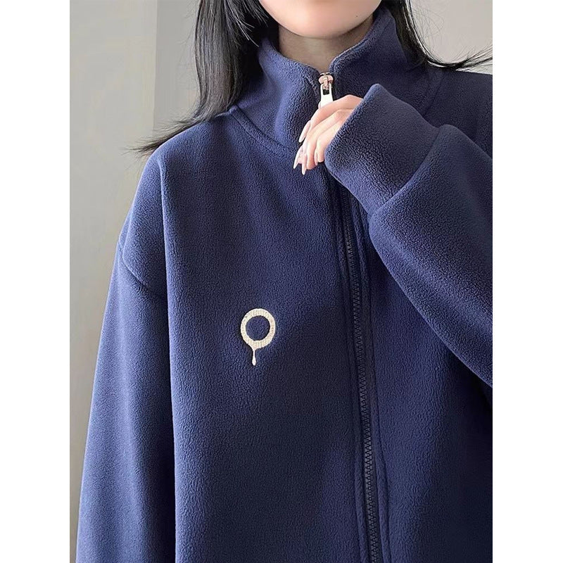 Lamb Wool Sweatshirt Autumn And Winter Fleece-lined