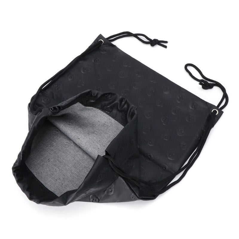 Leather drawstring pocket