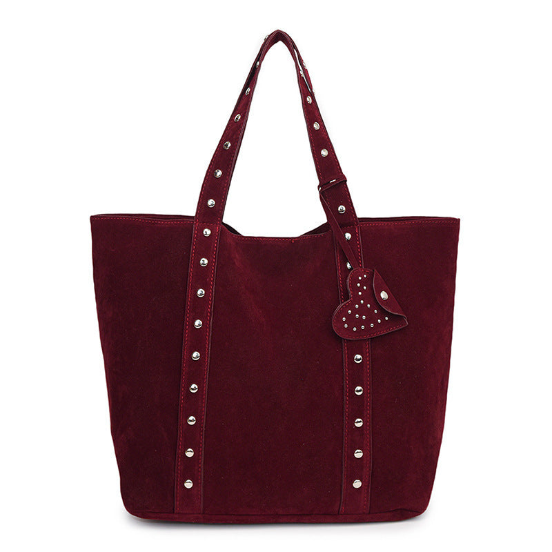 Special-interest Design Rivet Hand-carrying Tote Bag Fashion Commuter Shoulder Underarm Bag