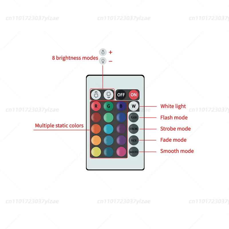 RGBW 4-Color 220V Infrared LED Bulb with Remote Control - RGB + Cool White Lighting, Adjustable Modes, Easy Operation for Home/P