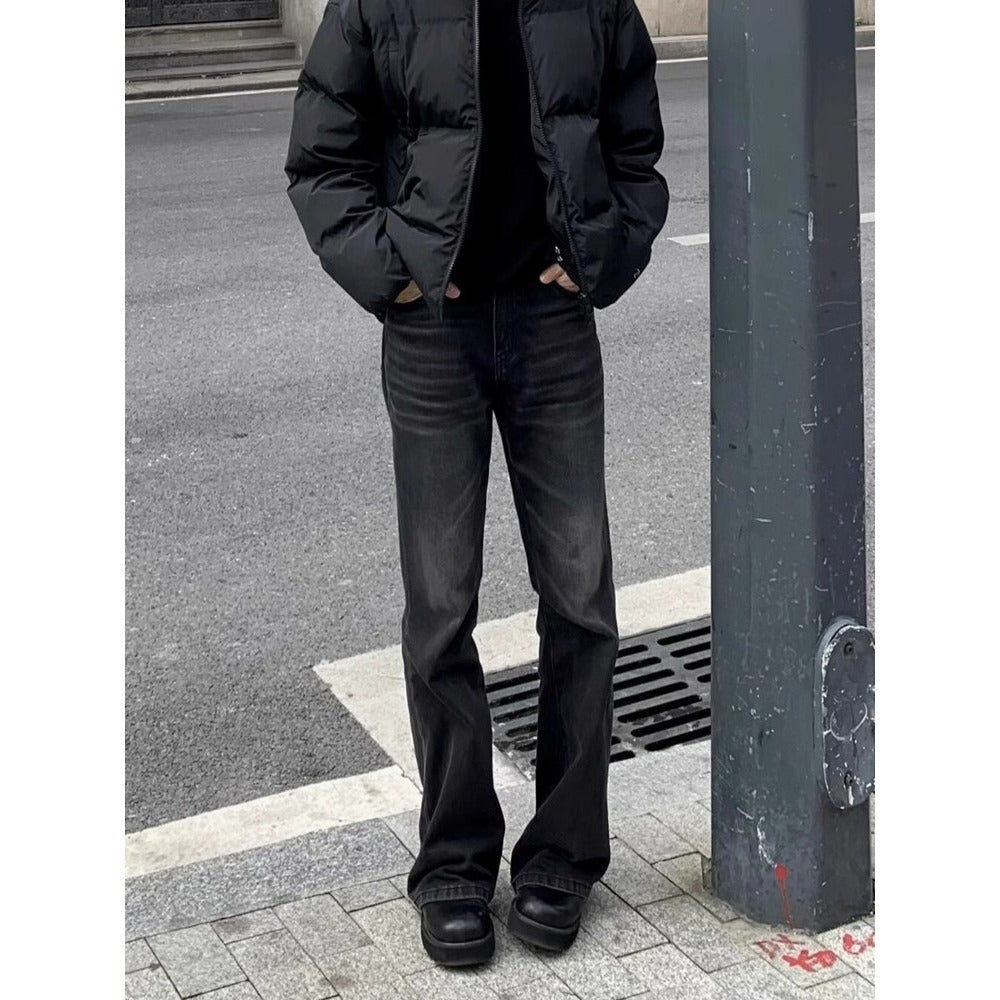 American High Street Retro Black Straight Skinny Jeans For Men