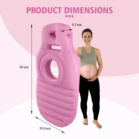 Flocked PVC O-type Inflatable Pregnancy Pillow Yoga Mat Mattress Pregnancy Maternity Bed Pillow Sleeping Mat with air pump