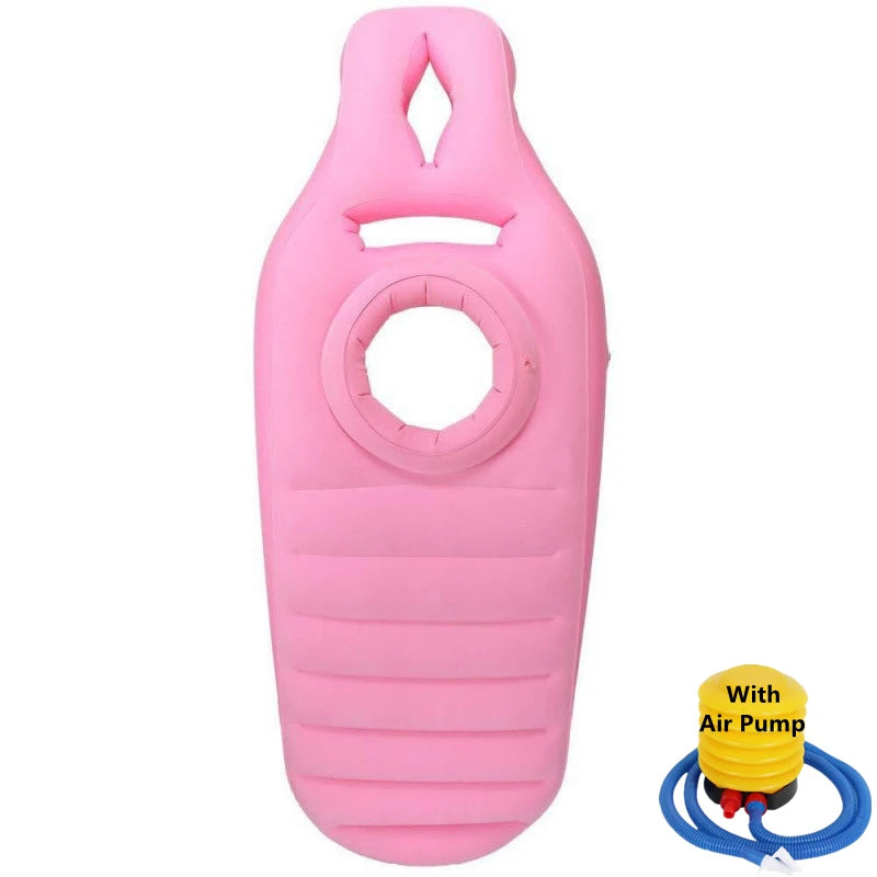 Flocked PVC O-type Inflatable Pregnancy Pillow Yoga Mat Mattress Pregnancy Maternity Bed Pillow Sleeping Mat with air pump