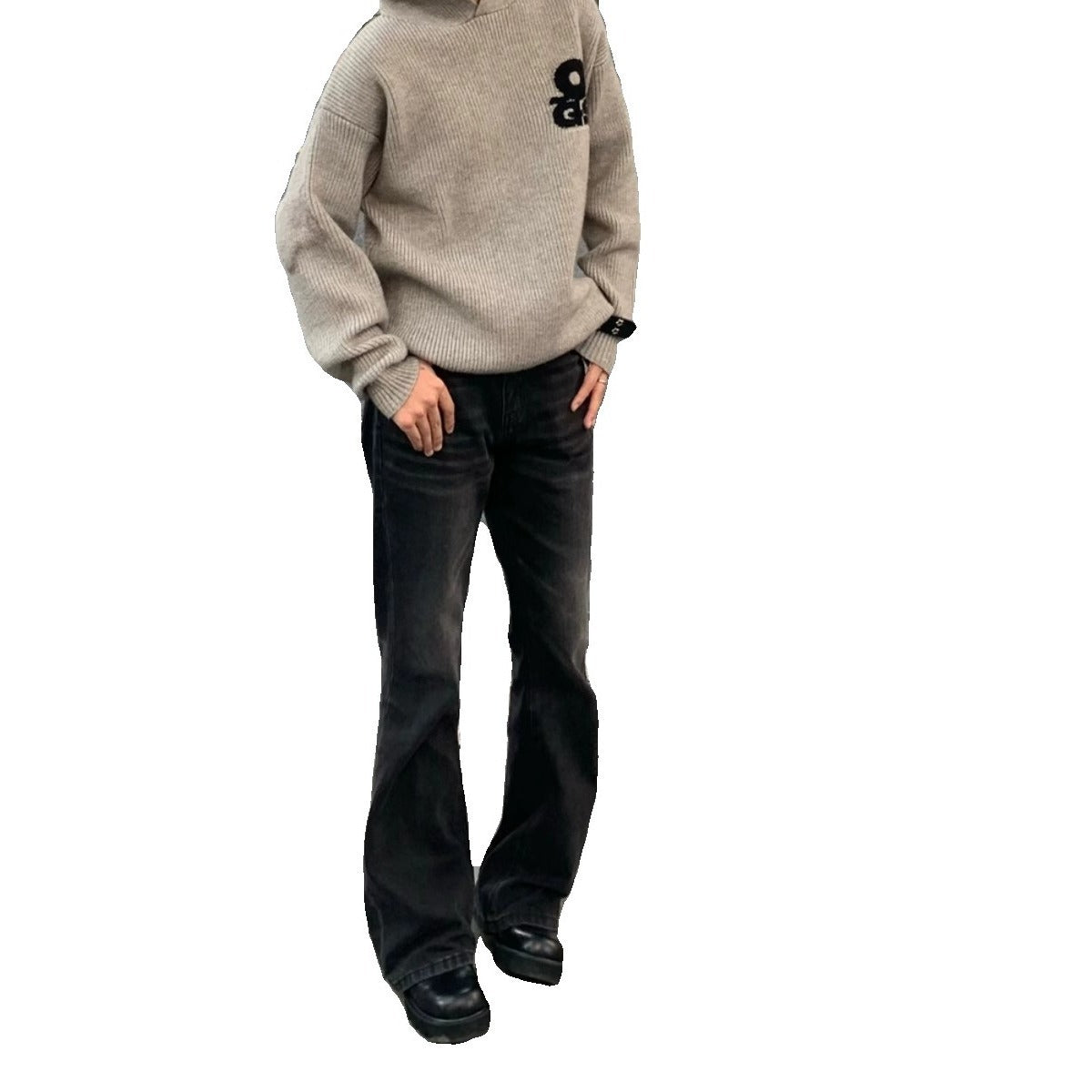 American High Street Retro Black Straight Skinny Jeans For Men