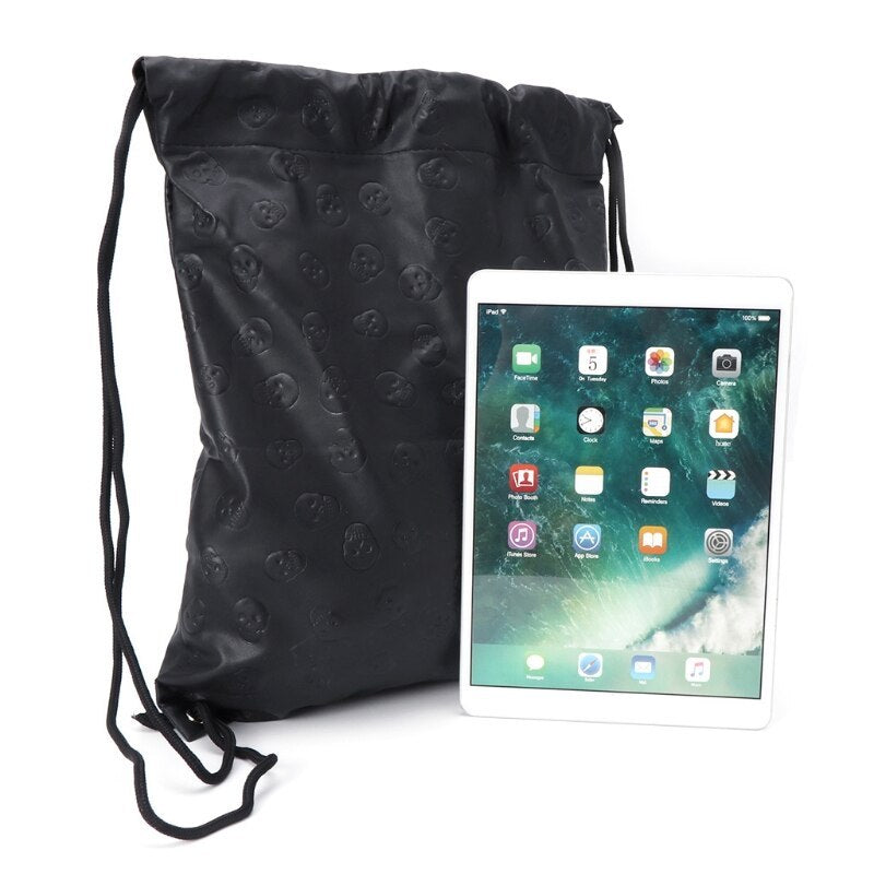 Leather drawstring pocket