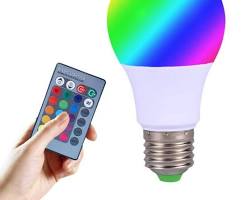RGBW 4-Color 220V Infrared LED Bulb with Remote Control - RGB + Cool White Lighting, Adjustable Modes, Easy Operation for Home/P