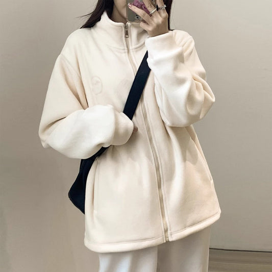 Lamb Wool Sweatshirt Autumn And Winter Fleece-lined
