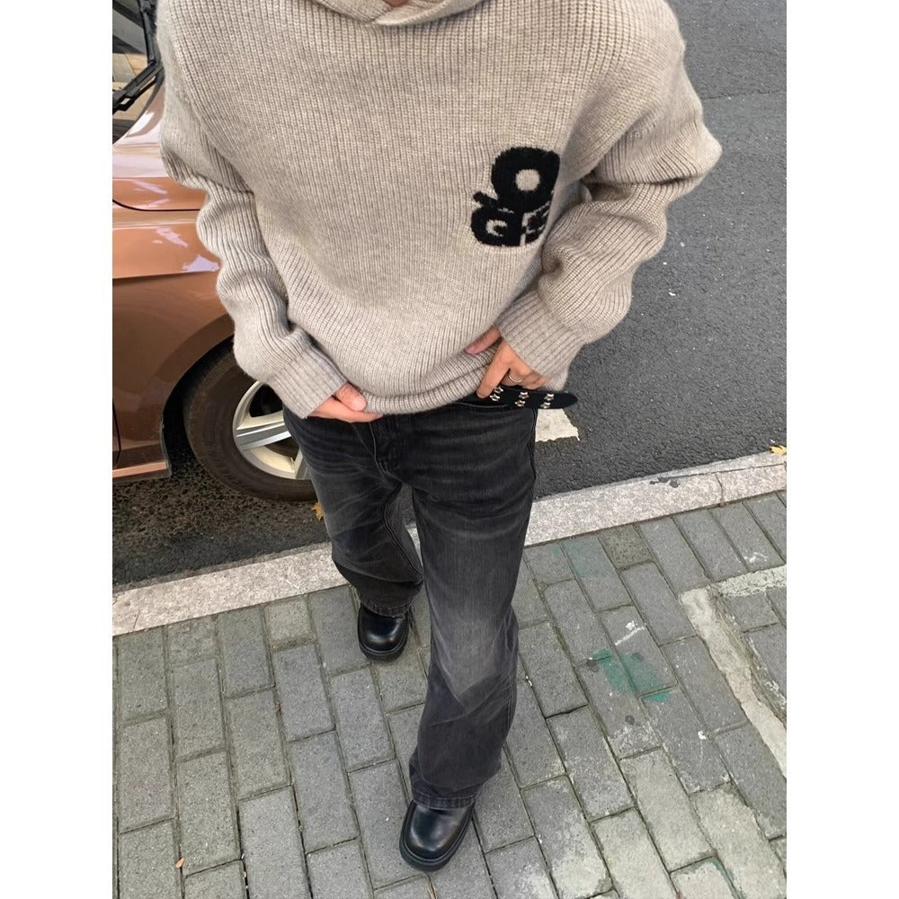 American High Street Retro Black Straight Skinny Jeans For Men