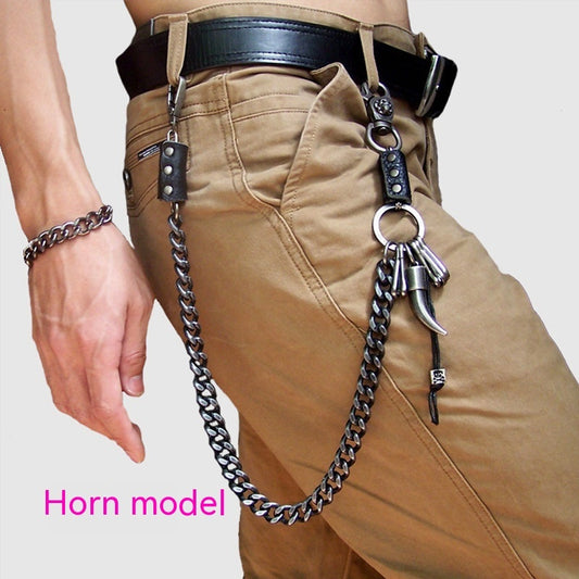 Ins Punk Trendy Fashion Metal Waist Chain Jeans Accessory Chain