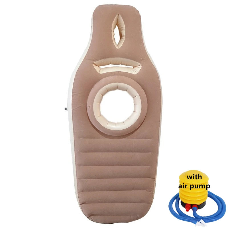 Flocked PVC O-type Inflatable Pregnancy Pillow Yoga Mat Mattress Pregnancy Maternity Bed Pillow Sleeping Mat with air pump